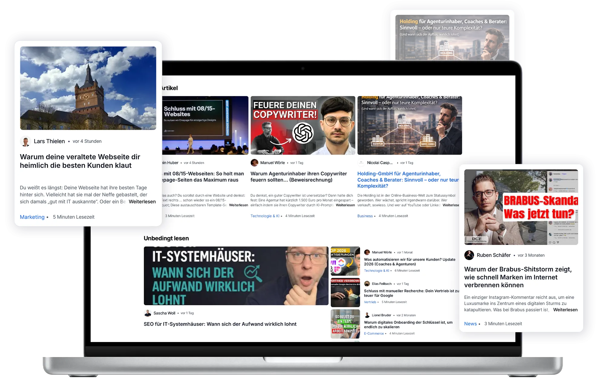 Fachartikel in Trustmarkt-Magazinen veröffentlichen – Dashboard-Ansicht