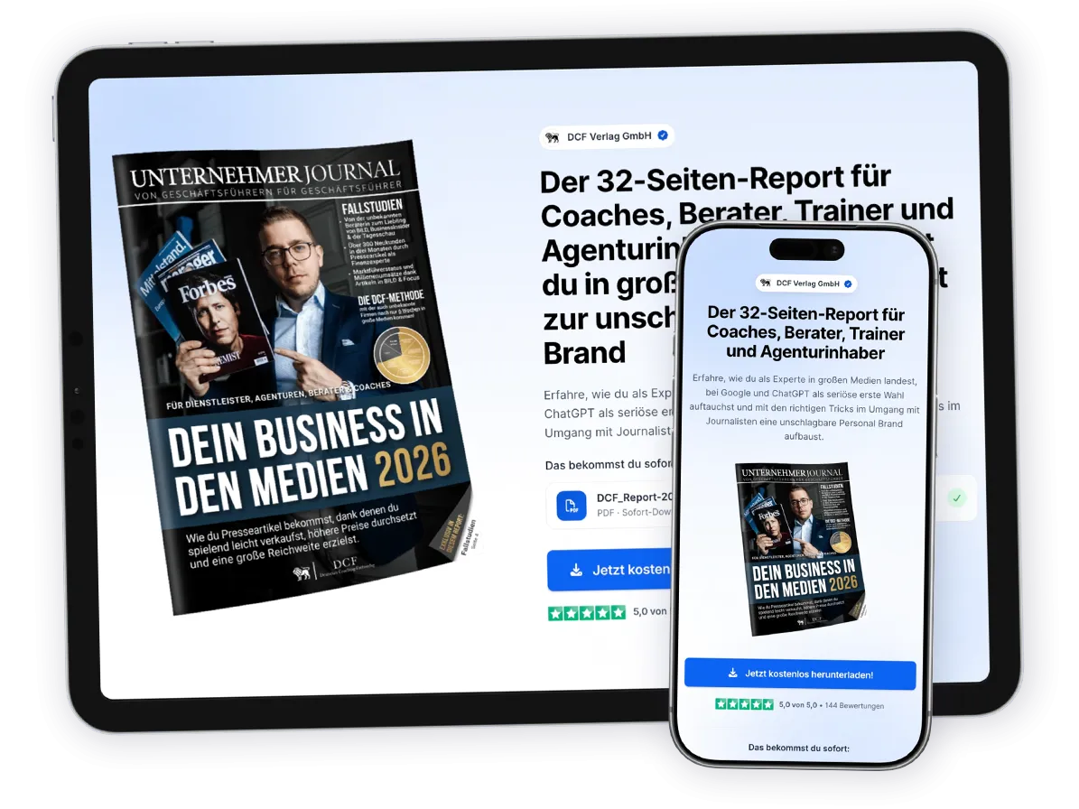 Eigener Tab Ressourcen auf dem Unternehmensprofil mit allen Lead-Magneten