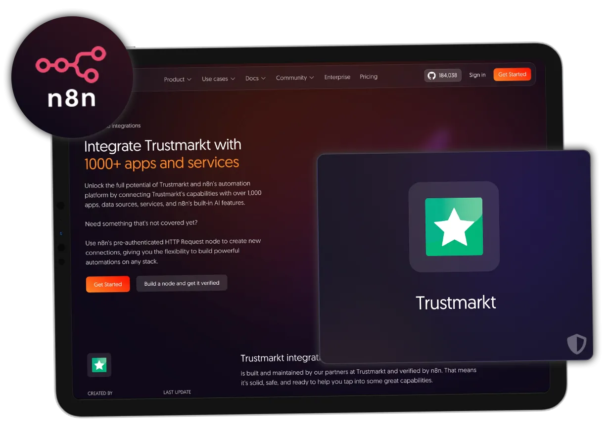 Trustmarkt n8n-Integration - Open Source Workflow Automation
