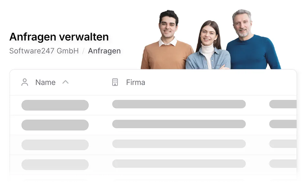 Anfragen-Verwaltungsbereich – gemeinsam im Team abarbeiten