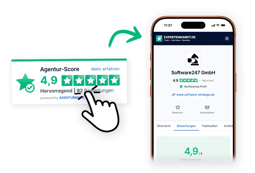 Widget-Klick führt zum verifizierten Trustmarkt-Profil