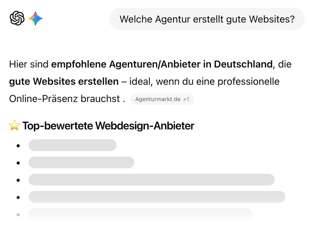 Sichtbarkeit bei Google und KI-Systemen wie ChatGPT